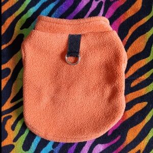 🧡*4/$15* Small Dog Faux Fleece Sweater Small Orange Shirt Coat Jacket Pet